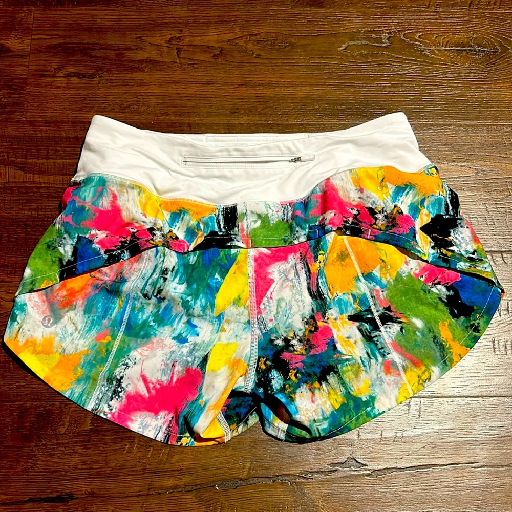 Multicolor lululemon speed up shorts